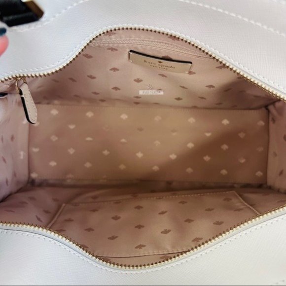 Kate Spade Staci Warm Beige Colorblock Large Satchel Crossbody - Picture 9 of 11